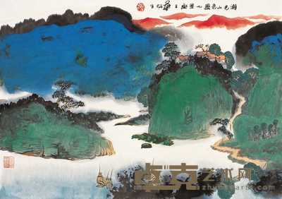 华拓 1997年作 湖光山色 镜心 42×60cm